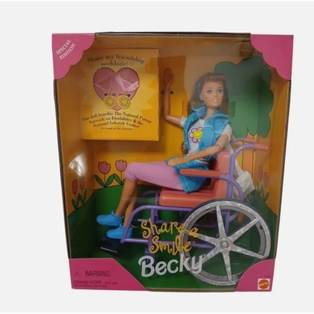 1996 Wheelchair Barbie New w Box Share a Smile BECKY Mattel Sealed Collectible